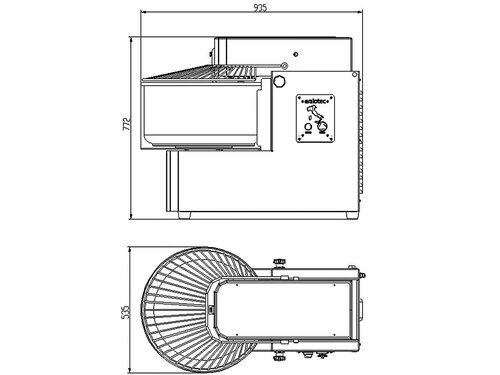 vaiotec EASYLINE Teigknetmaschine 30 kg, 50 Liter, mit aufklappbarem R�hrwerk und abnehmbarem Kessel, 1 Geschwindigkeit, 400V