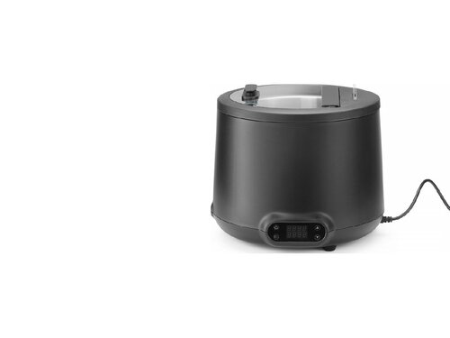 Hendi UNIQ Suppenkessel, Inhalt 8 Liter, � 366 mm, mit Glasdeckel, Schwarz