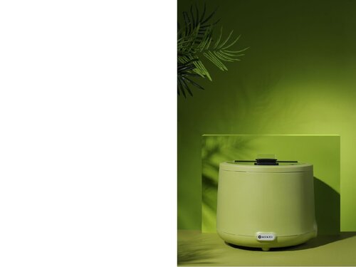 Hendi UNIQ Suppenkessel, Inhalt 8 Liter, � 366 mm, mit Glasdeckel, Gr�n