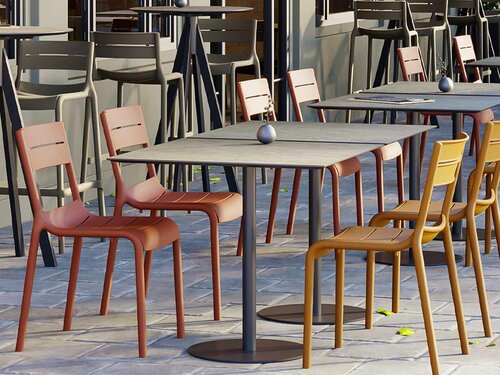 BEST Outdoor Stuhl Calor, Gelb, Sitzh�he 450 mm, BTH 550 x 490 x 820 mm