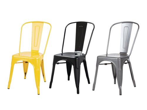 Bolero Bistrosthle aus Stahl, 4er - Set, stapelbar, Sitzhhe 44 cm, verschiedene Farben