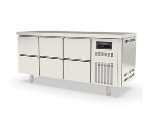 vaiotec TOPLINE 700 Tiefkhltisch, 6 Schubladen fr GN...