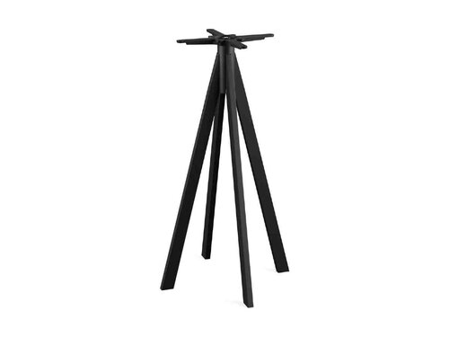 FEROS Infinity Stehtisch Gestell Schwarz + Schwarz HPL Tischplatte 700 x 700 mm