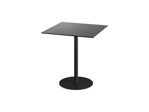 FEROS Urban Terrassentisch Gestell Schwarz + Schwarz HPL Tischplatte 700 x 700 mm