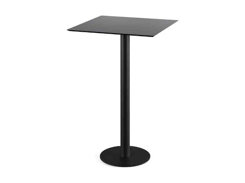 FEROS Urban Stehtisch Gestell Schwarz + Schwarz HPL Tischplatte 700 x 700 mm