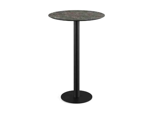 FEROS Urban Stehtisch Gestell Schwarz + Galaxy Marble HPL Tischplatte �700 mm