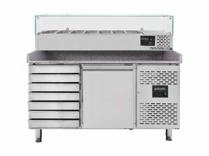 vaiotec EASYLINE Pizzatisch 800 mit 1 T�r & 7 Schubladen,...