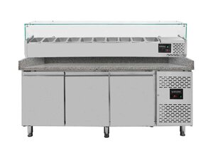 vaiotec EASYLINE Pizzatisch 800 mit 3 Tren, graue...