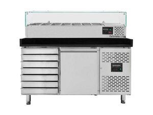 vaiotec EASYLINE Pizzatisch 800 mit 1 T�r & 7 Schubladen,...