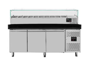 vaiotec EASYLINE Pizzatisch 800 mit 3 Tren, schwarze...