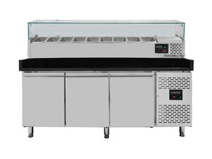 vaiotec EASYLINE Pizzatisch 800 mit 3 T�ren, schwarze...