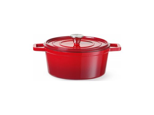 Hendi Emaillierter Gusseisentopf, 3,7 Liter, Rot, BTH 317 x 240 x 105 mm