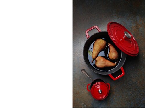 Hendi Emaillierter Gusseisentopf, 3,7 Liter, Rot, BTH 317 x 240 x 105 mm