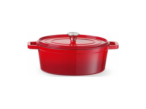 Hendi Emaillierter Gusseisentopf, 4,4 Liter, Rot, BTH 365 x 290 x 115 mm