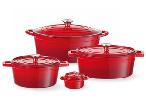 Hendi Emaillierter Gusseisentopf, Rot, in verschiedenen...