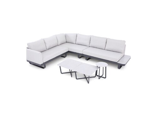 VEBA Fellow Aluminium-Lounge-Set, Farbe Anthrazit-Hellgrau, Indoor & Outdoor, BTH 3200 x 2420 x 690 mm