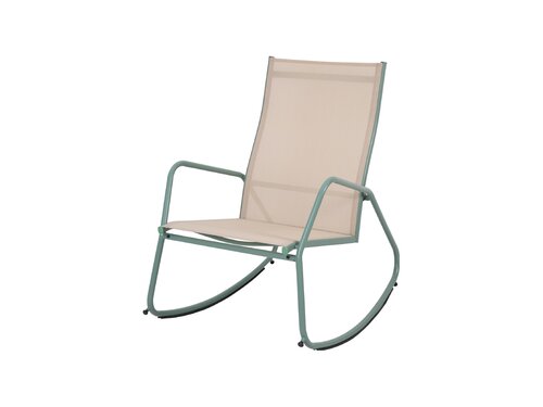 BEST Brody Garten-Schaukelstuhl, Farbe Gr�n-Beige, Indoor & Outdoor, BTH 685 x 910 x 970 mm