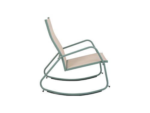 BEST Brody Garten-Schaukelstuhl, Farbe Gr�n-Beige, Indoor & Outdoor, BTH 685 x 910 x 970 mm