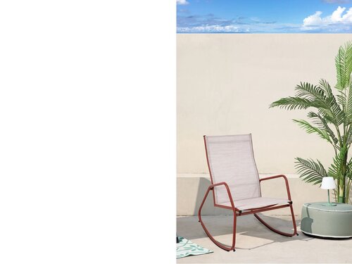 BEST Brody Garten-Schaukelstuhl, Farbe Terracotta, Indoor & Outdoor, BTH 685 x 910 x 970 mm