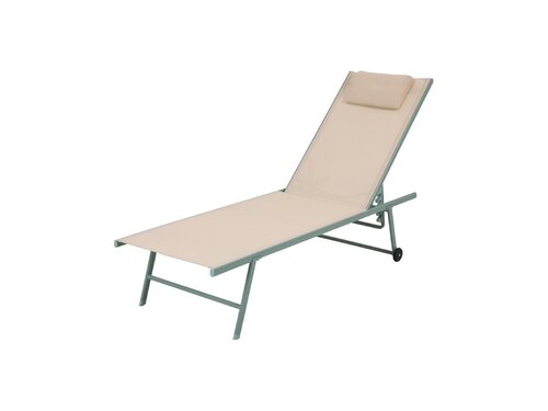 BEST Travis Liegestuhl, Farbe Gr�n-Beige, Indoor & Outdoor, BTH 550 x 1850 x 970 mm
