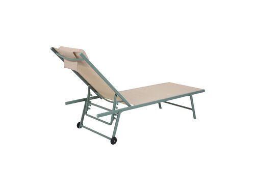 BEST Travis Liegestuhl, Farbe Gr�n-Beige, Indoor & Outdoor, BTH 550 x 1850 x 970 mm