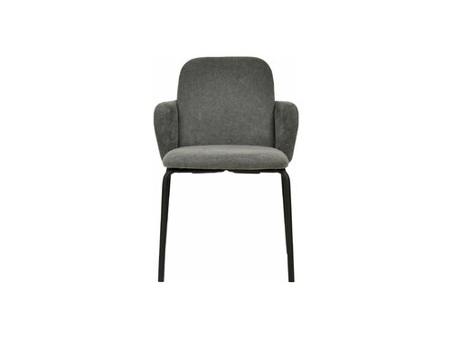 FEROS Paddy Stapelstuhl mit Bezug, Farbe Dunkelgrau, Indoor, BTH 545 x 580 x 810 mm