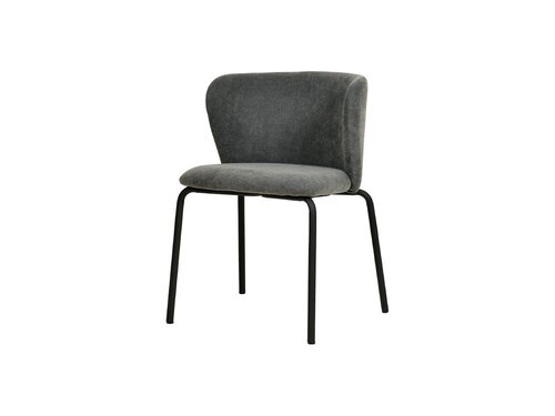 FEROS Break Stapelstuhl mit Bezug, Farbe Dunkelgrau, Indoor, BTH 545 x 525 x 750 mm