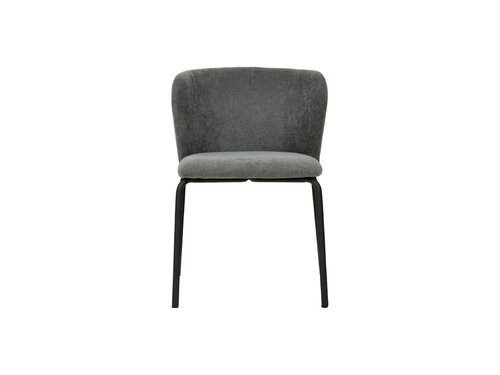 FEROS Break Stapelstuhl mit Bezug, Farbe Dunkelgrau, Indoor, BTH 545 x 525 x 750 mm