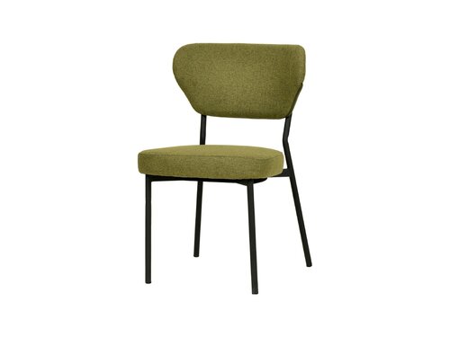 FEROS Duko Stapelstuhl mit Bezug, Farbe Gr�n, Indoor, BTH 520 x 540 x 820 mm