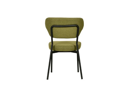 FEROS Duko Stapelstuhl mit Bezug, Farbe Gr�n, Indoor, BTH 520 x 540 x 820 mm