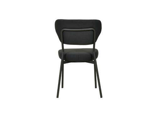 FEROS Duko Stapelstuhl mit Bezug, Farbe Schwarz, Indoor, BTH 520 x 540 x 820 mm