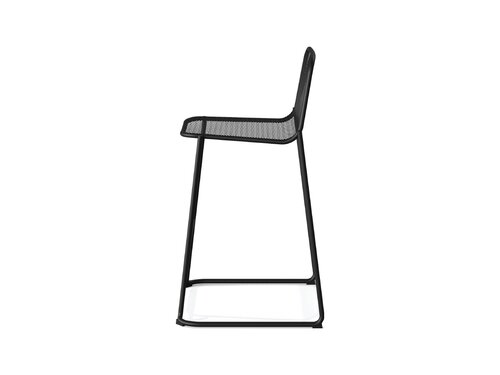 FEROS Mase Barhocker Metall stapelbar, Farbe Schwarz, Indoor & outdoor, BTH 520 x 520 x 1050 mm