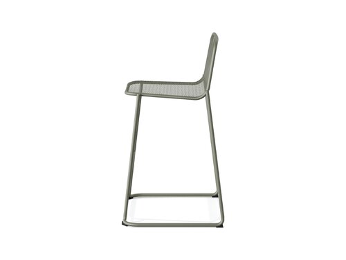 FEROS Mase Barhocker Metall stapelbar, Farbe Gr�n, Indoor & outdoor, BTH 520 x 520 x 1050 mm