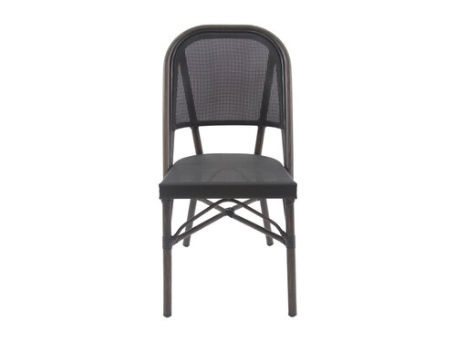 FEROS Paris Bistrostuhl Textil, Farbe Wenge-Schwarz Mesh, Indoor & outdoor, BTH 470 x 570 x 900 mm