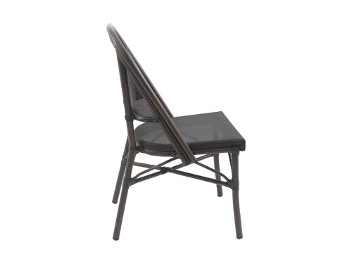 FEROS Paris Bistrostuhl Textil, Farbe Wenge-Schwarz Mesh, Indoor & outdoor, BTH 470 x 570 x 900 mm