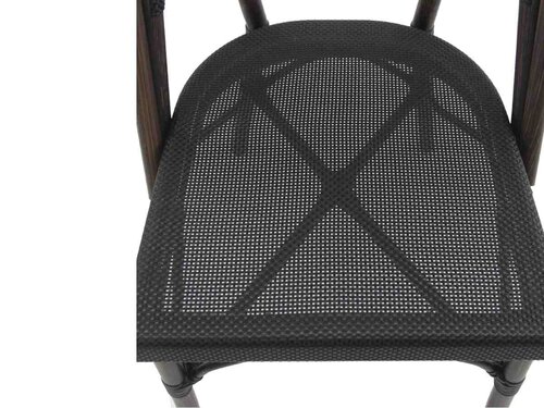 FEROS Paris Bistrostuhl Textil, Farbe Wenge-Schwarz Mesh, Indoor & outdoor, BTH 470 x 570 x 900 mm