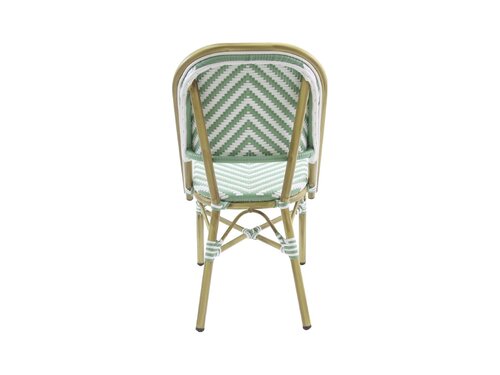 FEROS Paris Bistrostuhl Rattan, Farbe Bambus-Wei�/Pastellgr�n, Indoor & outdoor, BTH 470 x 570 x 900 mm