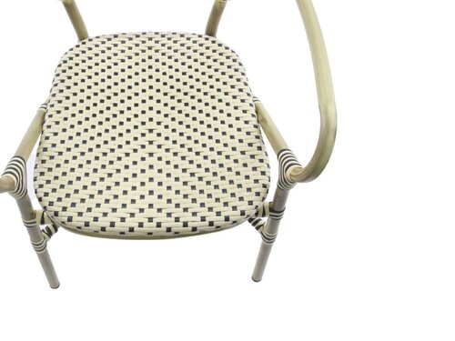 FEROS Tango Bistrostuhl Rattan, Farbe Bambus-Wei�/Schwarz, Indoor & outdoor, BTH 560 x 640 x 890 mm