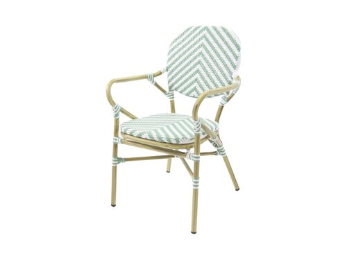 FEROS Tango Bistrostuhl Rattan, Farbe Bambus-Wei�/Pastellgr�n, Indoor & outdoor, BTH 560 x 640 x 890 mm