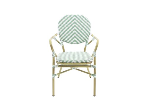 FEROS Tango Bistrostuhl Rattan, Farbe Bambus-Wei�/Pastellgr�n, Indoor & outdoor, BTH 560 x 640 x 890 mm