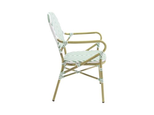 FEROS Tango Bistrostuhl Rattan, Farbe Bambus-Wei�/Pastellgr�n, Indoor & outdoor, BTH 560 x 640 x 890 mm