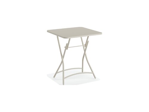 FEROS Breeze Bistro Klapptisch Metall, Farbe Beige, Indoor & outdoor, BTH 600 x 600 x 740 mm