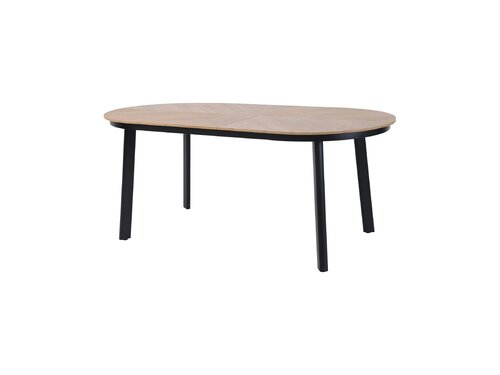 BEST Polly Dining-Gartentisch, Farbe Schwarz-Wood, Indoor & Outdoor, BTH 1800 x 1000 x 740 mm