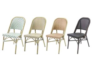 FEROS Paris Bistrostuhl Rattan/Textil, Indoor & outdoor,...