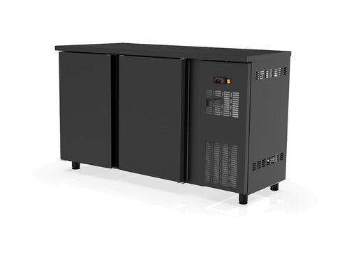 vaiotec TOPLINE 530 Bark�hltisch mit 2 T�ren, 325 Liter, Umluftk�hlung, Schwarz, BTH 1465 x 530 x 850 mm