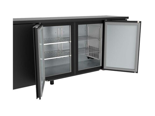 vaiotec TOPLINE 530 Bark�hltisch mit 4 T�ren, 650 Liter, Umluftk�hlung, Schwarz, BTH 2545 x 530 x 850 mm