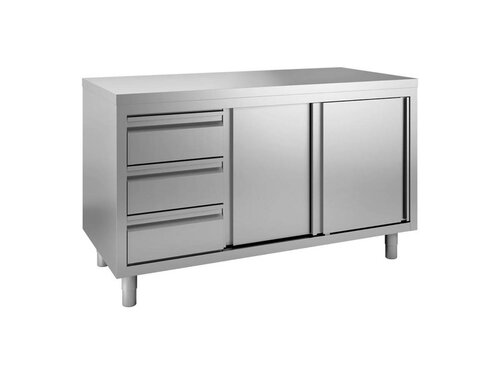 vaiotec TOPLINE 700 Arbeitsschrank, Fl�gelt�ren, Schubladen links, BTH 1200 x 700 x 850 mm