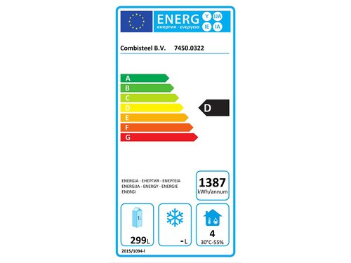 Combisteel Barkhltisch Standard Line, 1 Tr, 4 Schubladen, 537 Liter, Schwarz, BTH 2002 x 513 x 860 mm