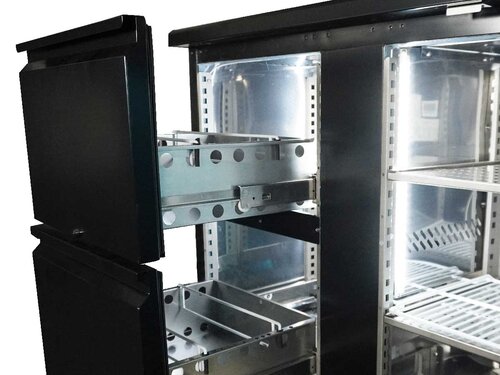 Combisteel Barkhltisch Standard Line, 2 Tren, 2 Schubladen, 537 Liter, Schwarz, BTH 2002 x 513 x 860 mm