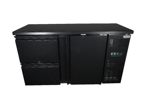 Combisteel Barkhltisch Standard Line, 1 Tr, 2 Schubladen, 350 Liter, Schwarz, BTH 1462 x 513 x 860 mm